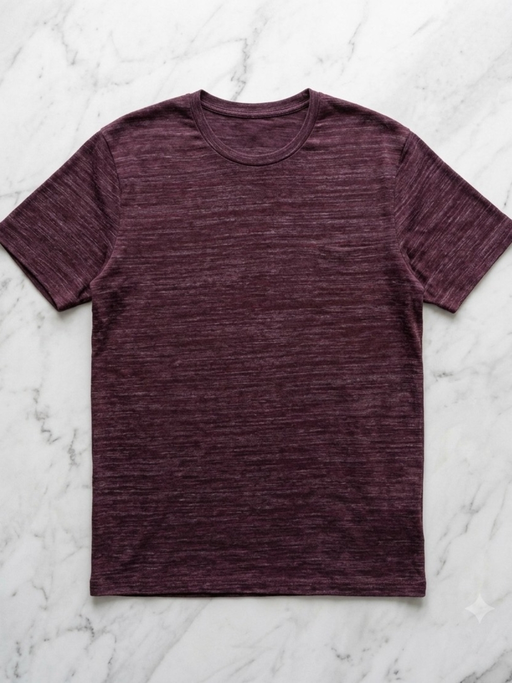 Men's Heathered Crew Tee in Plum